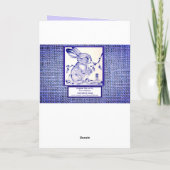 Blue White Bunny Rabbit Miss Sie bemerkt Blank Karte (Rückseite)