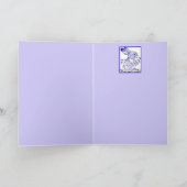 Blue White Bunny Rabbit Miss Sie bemerkt Blank Karte (Innenseite)