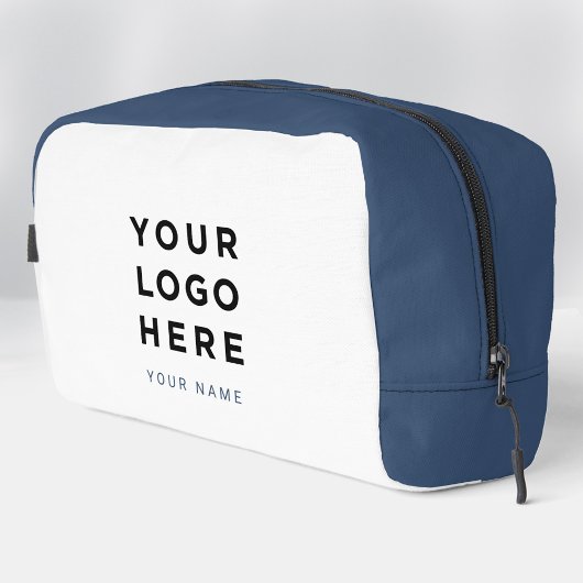 Blue White Business Logo Name Instagram Travel Waschbeutel