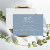 Blue & White Calligraphy UAWG Wedding Repcard Einladung