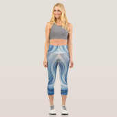 Blue White Capri Leggings (Vorderseite)