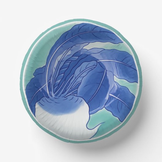 Blue White Celadon Chinoiserie Turnip Imitats Chin Pappteller (Vorderseite)