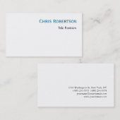 Blue White Charming Script Business Card Visitenkarte (Vorne/Hinten)