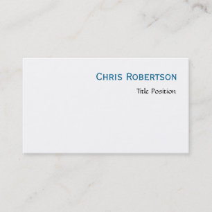 Blue White Charming Script Business Card Visitenkarte