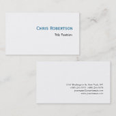 Blue White Charming Script Business Card Visitenkarte (Vorne/Hinten)
