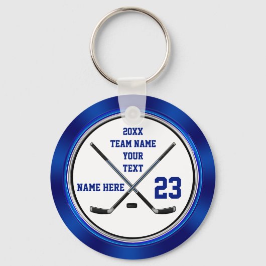 Blue White Cheap Geschenke Hockey für Spieler, Hoc Schlüsselanhänger (Vorderseite)