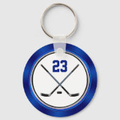 Blue White Cheap Geschenke Hockey für Spieler, Hoc Schlüsselanhänger (Rückseite)