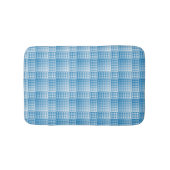 Blue White Checker Abstract Pattern Badematte (Vorderseite)