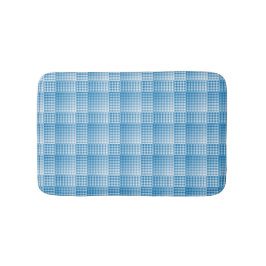 Blue White Checker Abstract Pattern Badematte