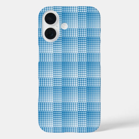 Blue White Checker Abstract Pattern Case-Mate iPhone Hülle (Rückseite)
