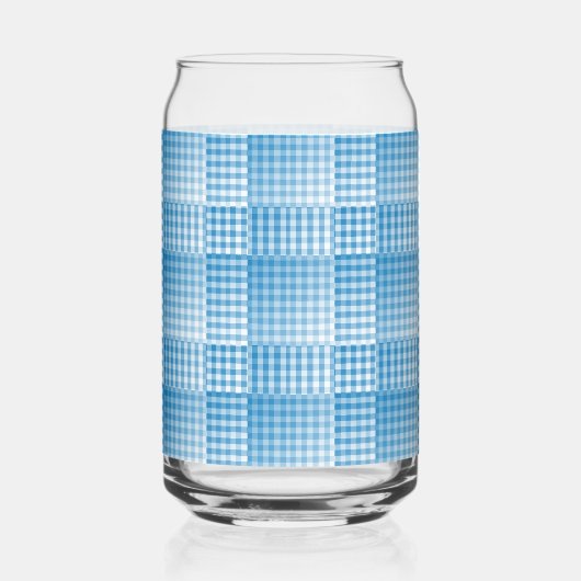 Blue White Checker Abstract Pattern Dosenglas (Rechts)