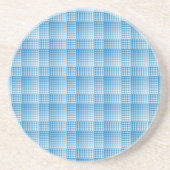 Blue White Checker Abstract Pattern Getränkeuntersetzer (Vorne)