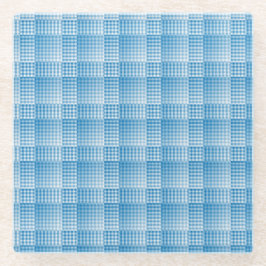 Blue White Checker Abstract Pattern Glasuntersetzer