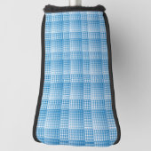 Blue White Checker Abstract Pattern Golf Headcover (Rotieren 90)