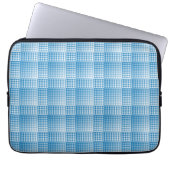 Blue White Checker Abstract Pattern Laptopschutzhülle (Vorderseite)