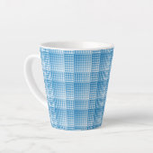 Blue White Checker Abstract Pattern Milchtasse (Linke Ecke)