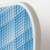 Blue White Checker Abstract Pattern Pickleball Schläger (Linke Seite)