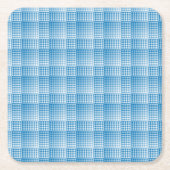 Blue White Checker Abstract Pattern Rechteckiger Pappuntersetzer (Vorderseite)