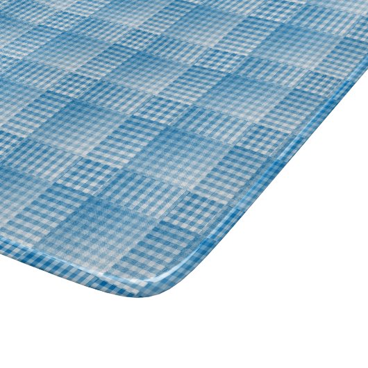 Blue White Checker Abstract Pattern Schneidebrett (Ecke)