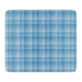 Blue White Checker Abstract Pattern Schneidebrett (Vorderseite)