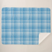 Blue White Checker Abstract Pattern Sherpadecke (Vorderseite (Horizontal))