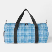 Blue White Checker Abstract Pattern Small Duffle Bag (Rückseite)
