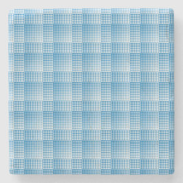 Blue White Checker Abstract Pattern Steinuntersetzer