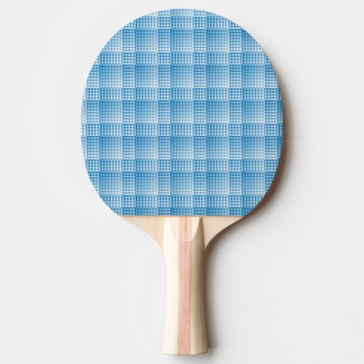 Blue White Checker Abstract Pattern Tischtennis Schläger (Vorderseite)