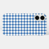 Blue White Checker Diamond Pattern Case-Mate iPhone Hülle (Rückseite (Horizontal))