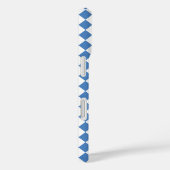 Blue White Checker Diamond Pattern Case-Mate iPhone Hülle (Rückseite / Rechts)