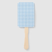 Blue White Checker Diamond Pattern Fächer (Vorderseite)