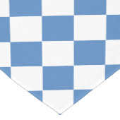 Blue White Checker Diamond Pattern Kurzer Tischläufer (Ecke)