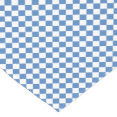 Blue White Checker Diamond Pattern Kurzer Tischläufer (Ecke)