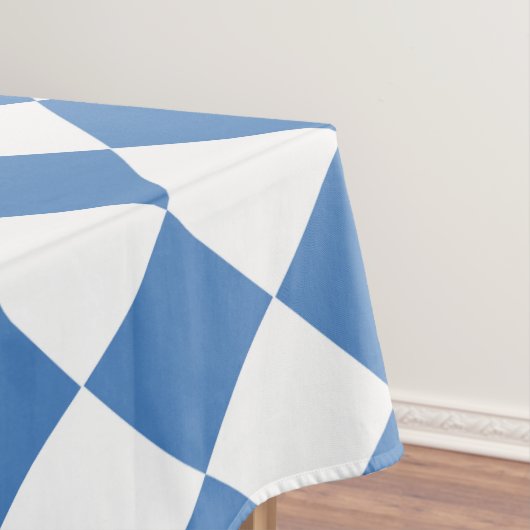 Blue White Checker Diamond Pattern Tischdecke (Beispiel)