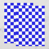 Blue & White Checkered CUSTOM Wedding Einladung (Vorne/Hinten)