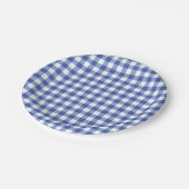 Blue & White Checkered Gingham Squares OZ Party Pappteller (Schrägansicht)