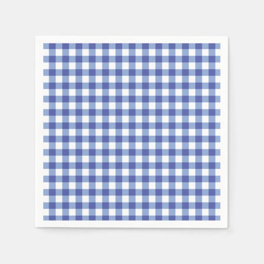 Blue & White Checkered Gingham Squares OZ Party Serviette (Vorderseite)
