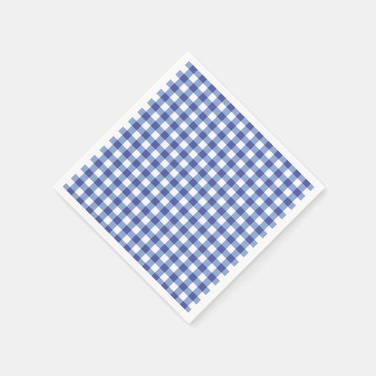 Blue & White Checkered Gingham Squares OZ Party Serviette (Ecke)