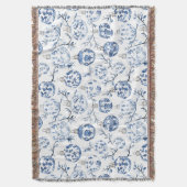 Blue White Chic Blues Weihnachtsschmuck Decke (Vorderseite Vertikal)