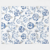 Blue White Chic Blues Weihnachtsschmuck Fleecedecke (Vorderseite (Horizontal))