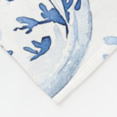 Blue White Chic Blues Weihnachtsschmuck Fleecedecke (Ecke)