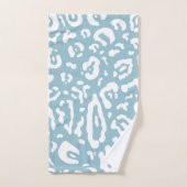Blue & White Chic Cheetah Leopard Tierdruck Badhandtuch Set (Handtuch)