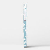 Blue & White Chic Cheetah Leopard Tierdruck Case-Mate iPhone Hülle (Rückseite / Links)