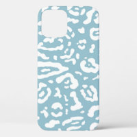 Blue & White Chic Cheetah Leopard Tierdruck