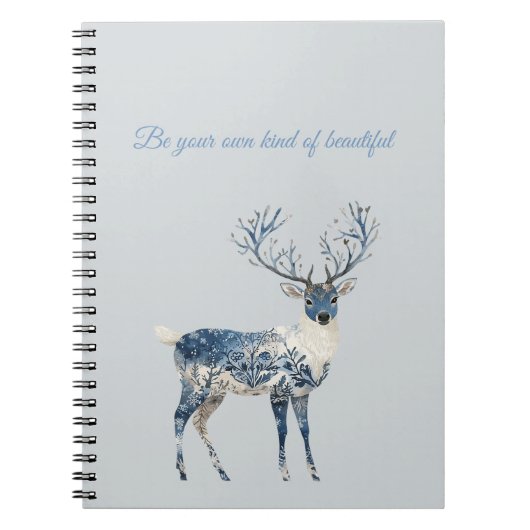 Blue White Chic Deer Notizblock (Vorderseite)