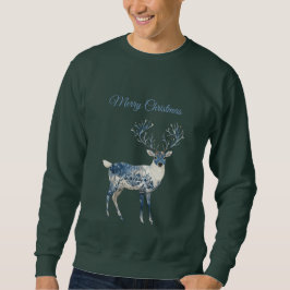 Blue White Chic Deer Sweatshirt