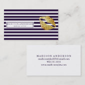 Blue & White Chic Lips - Makeup Artist B Visitenkarte (Vorne/Hinten)