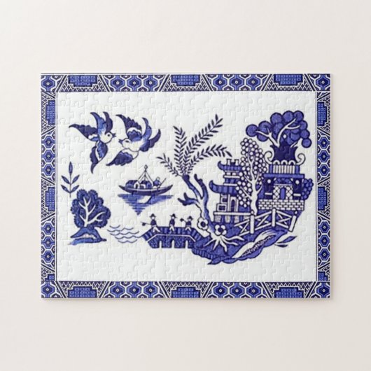 Blue & White China Blue Willow Design Puzzle (Horizontal)