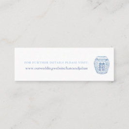 Blue White Chinese Pottery Hochzeitswebsite Beipac Mini Visitenkarte