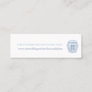 Blue White Chinese Pottery Hochzeitswebsite Beipac Mini Visitenkarte